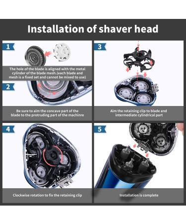 Rotary Electric Razor for Men with Pop-up Trimmer, LCD Display, Rechargeable Cordless & Waterproof - Blue - Buy Online on SooperMarket.com