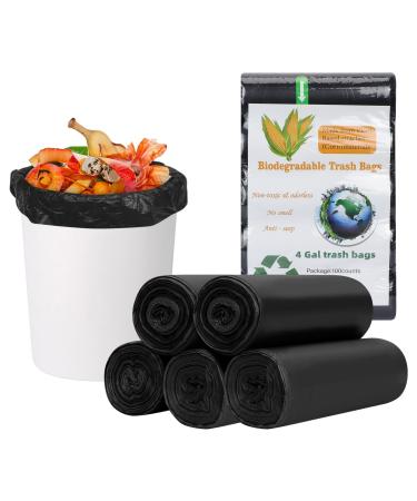 Fyy garbage bags waste bags | 5 roll |120 pieces |Waste bags garbage bags 3l 5l 8l 9l 10L garbage bags for bathroom kitchen bedroom toilet office black - 4 gallons 45*50 cm -4 gallons (120 black)