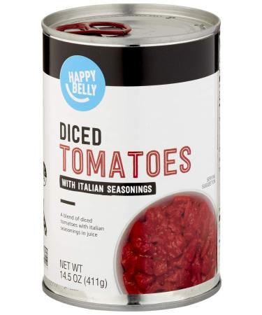 Amazon Brand - Happy Belly Diced Tomatoes, with Italian Seasonings, 14.5 Ounce