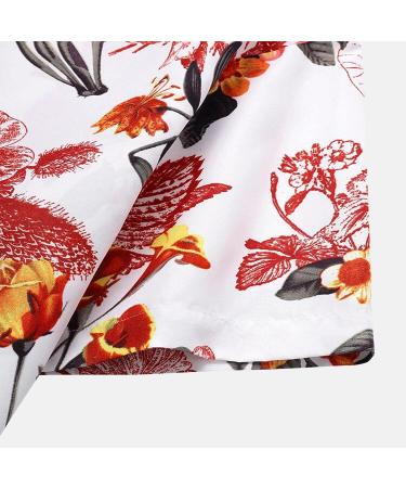 Mens Hawaiian Shirt Short Sleeve Floral Print Button Down Beach Casual Top - Dark Gray Navy, Medium - Buy Online on SooperMarket.com