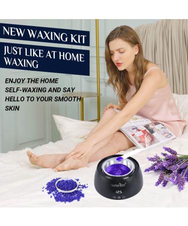 Waxkiss Wax Warmer Kit with 4 Packs Hard Wax Beans (14oz) - Painless Hair Removal for Women and Men - Ideal for Brazilian, Underarm, Bikini, Chest, Legs, Face, and Eyebrows - Black Set - Buy Online on SooperMarket.com