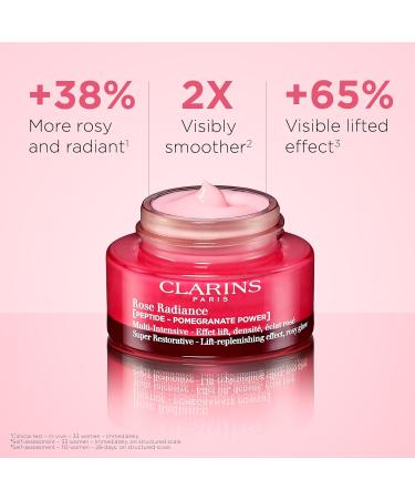 Clarins Super Restorative Rose Radiance Face Moisturizer - 2-in-1 Anti-Aging & Radiance Booster for Mature Skin - Radiance Peptides - All Skin Types - 1.7 oz - Buy Online on SooperMarket.com
