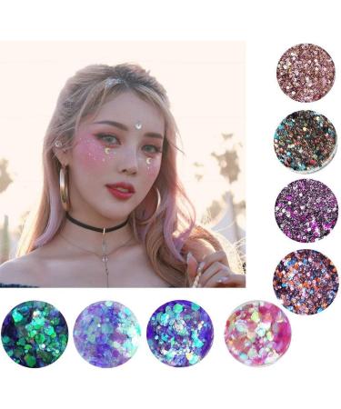Yitla 8 Color Face Glitter Set for Festivals & Parties - Cosmetic Glitter for Body, Cheeks & Hair with Fix Gel & Brush - Buy Online on SooperMarket.com