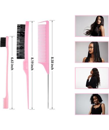6 Pcs Wig Kit for Lace Front Wigs for Beginners Cosplay Women Girls 113g Edge Control Wax Pomade Styling Gel 15g Hair Wax Stick Bristle Brush Rat Tail Comb Edge Brush Elastic Wig Band - Pink - Buy Online on SooperMarket.com