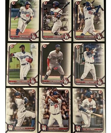 Los Angeles Dodgers 2022 Bowman Series made by Topps 9 Card Team Set with Mookie Betts and Prospects Plus