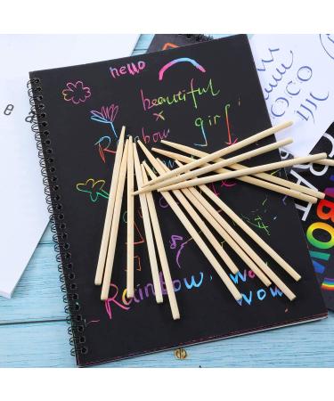 100 Pack SATINIOR Heavy Duty Wood Stylus Tools for Scratch Art - Wooden Scratch Art Sticks - Buy Online on SooperMarket.com
