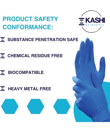 Kashi Scientific Disposable Nitrile Exam Gloves - 4 mil, Powder-Free, Latex-Free, Blue - X-Small, 100 Count - Food Safe Gloves - Buy Online on SooperMarket.com