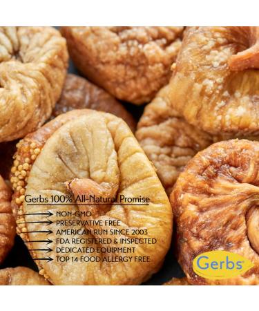 GERBS Dried Whole Figs 2 LBS | Allergy Friendly | Sulfur Dioxide Free | Vitamin C Boost | Gluten & Peanut Free - Buy Online on SooperMarket.com