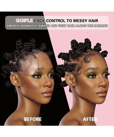 Goiple Strong Hold Edge Control Wax for Women - Non-greasy Smoother with Strawberry Scent (4oz) incl. Edge Brushes & Scarf - Buy Online on SooperMarket.com