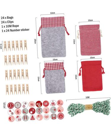 Anneome 1 Set Christmas Storage Bag Calendar Christmas Hanging Bags Pendant Bags Christmas Bag Drawstring - Buy Online on SooperMarket.com