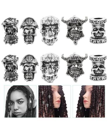 KALLORY Dreadlock Accessories - Viking Beard Beads, Skull & Antique Hair Beads - 10pcs - Buy Online on SooperMarket.com