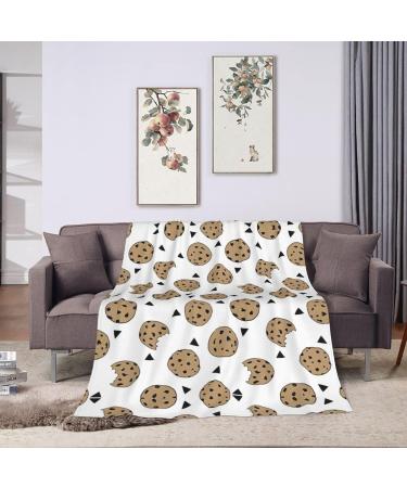 Yyhhaofa Cookies Food Chocolate Chip Biscuits 40"x30" Ultra Soft Micro Fleece Blanket - Anti-Wrinkle Hypoallergenic and Long Lasting Black 40"x30" - Buy Online on SooperMarket.com