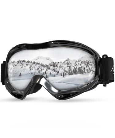 KTEBO Ski Goggles Men Women UV Protection Snowboard Goggles Anti-Fog Ski Goggles Mirrored for Glasses Wearers - Silver Goggles