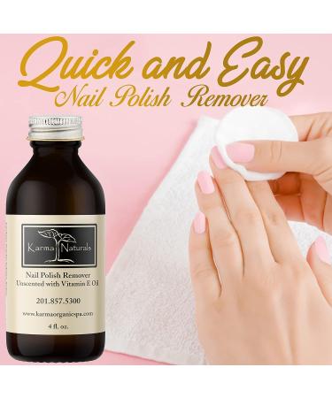 Karma Organic Unscented Nail Polish Remover with Vitamin E Oil - Non Toxic, Vegan, Cruelty Free, Acetone Free - 4 fl. Oz - Buy Online on SooperMarket.com