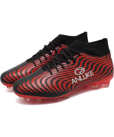 ANLUKE Mens Hightop Cleats Soccer Shoes Red/Black - Size 8 - Buy Online on SooperMarket.com