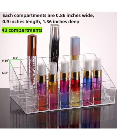Clear Acrylic 40 Grids Lipstick Holder Organizer - Storage Display Case for Lip Gloss Tubes - Buy Online on SooperMarket.com