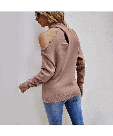Shop Creoqiji Women's Yellow Shoulder-Free Crop Hoodie - Casual Long-Sleeved V-Neck Top in Pink XL - International Shipping Available! - Buy Online on SooperMarket.com