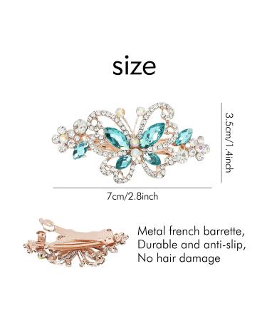 Sparkly Jeweled Butterfly Barrettes - 4 Pack Luxury Crystal Rhinestone Hair Clips - Buy Online on SooperMarket.com