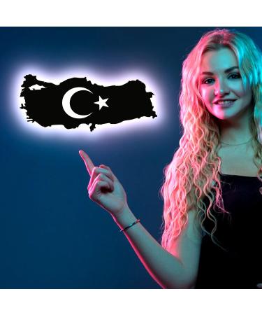 Leon Foil Turkey Card - Turkish Coat of Arms LED Night Light & Decoration | RGB Star & Crescent Moon | Perfect Gift for Birthdays & Parties - Buy Online on SooperMarket.com