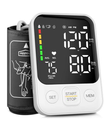 Blood Pressure Monitor Automatic Upper Arm Machine Adjustable Digital BP Cuff Led Backlit Display 2 Users 240 Sets Memory Includes Charging Cord