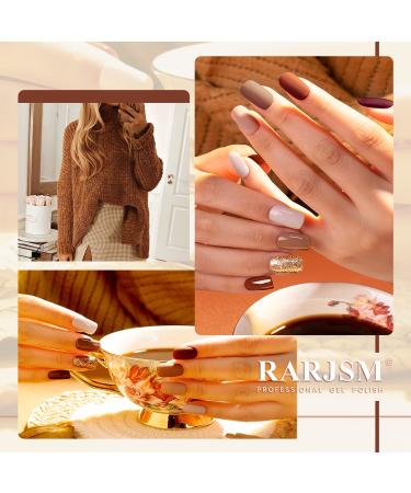 6-Piece Gel Nail Polish Set: Brown, Coffee, Wine Red, Burgundy, Nude, Purple, Pink, Champagne, Gold Glitter - Winter Colors | Soak Off, Salon-Quality, Ideal for Beginners & DIY Manicures - Buy Online on SooperMarket.com