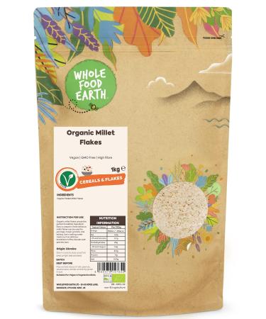 Wholefood Earth Organic Millet Flakes 1 kg | Vegan | GMO Free | High Fibre | Certified Organic