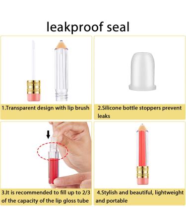20-Piece Empty Pencil Lip Gloss Tubes | Clear Lip Balm Containers | DIY Mini Refillable Lip Oil Bottles | Mother's Day Gift for Women and Girls - Buy Online on SooperMarket.com