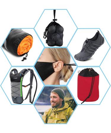 J.CARP 30Pcs Black Plastic Cord Locks End Spring Toggle Stopper - Double Hole Elastic Adjuster for Drawstrings, Bags, Clothing, Paracord - Black - Buy Online on SooperMarket.com