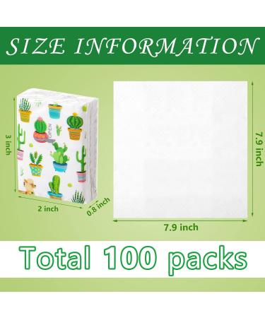 100 Pcs Succulent Cactus Pocket Tissues - Cute Travel Size for Wedding Favors - Buy Online on SooperMarket.com