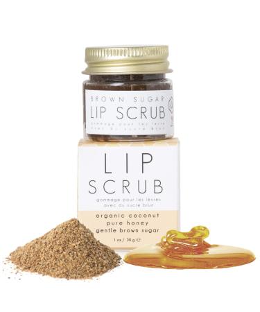 Natural Lip Exfoliator Scrub | Lip Scrubs Exfoliator & Moisturizer with Organic Coconut Oil Brown Sugar & Honey for Gentle Repair Treatment Scrubs Chapped Dry Peeling Skin for Soft Lips