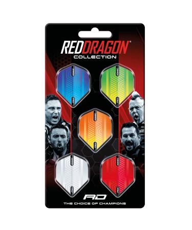 RED DRAGON Dart Flight Collections 5 Sets Per Pack (15 Flights in Total) Ionic Multi