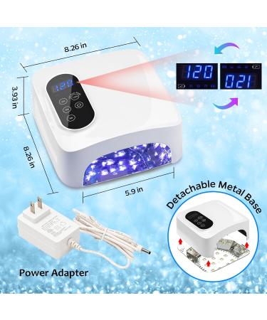 Cordless UV LED Nail Lamp COLORENE 72W Rechargeable Nail Light Quick Curing Dryer Professional Nail Dryer Gel Polish Light with 4 Timer Setting Auto Sensor for Salon Home Nail Art White - Buy Online on SooperMarket.com