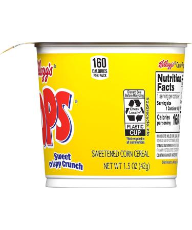 Kellogg's Corn Pops Cereal Cup | Single Serve Original 1.5oz Cup | 8 Vitamins and Minerals - Buy Online on SooperMarket.com