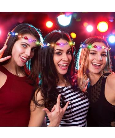 20-Piece LED Flower Crowns Headbands for Women - Light Up Garlands for Wedding, Beach Party, Halloween & More - Buy Online on SooperMarket.com