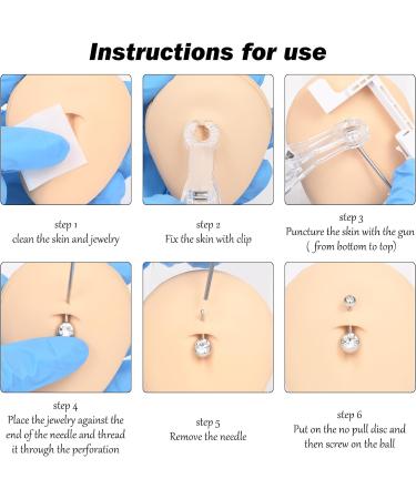 QWALIT Belly Button Piercing Kit Complete Body Piercing Kits with 3-Piece Belly Piercing Gun for All Piercings International Shipping Available - Buy Online on SooperMarket.com
