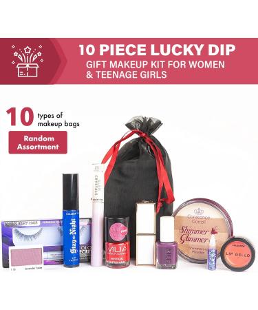 Makeup Set Glamza 10 Piece Lucky Dip Gift Makeup Kit for Women & Teenage Girls - Includes 10 Makeup Items In Black Organza Beauty Bag - Buy Online on SooperMarket.com