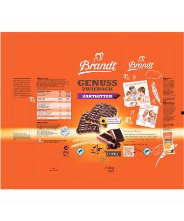 Buy Brandt Genuss Zwieback Dark Chocolate 6-Pack (6x200g) - Delicious Snack for International Shipping - Buy Online on SooperMarket.com