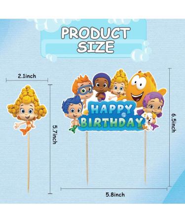 Guppies Ocean Sea Theme Happy Birthday Cake Topper & Mini Cupcake Decorations - 25 Pack - Buy Online on SooperMarket.com