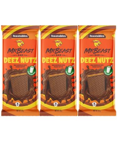 Milk Chocolates Bundle With Feastables Milk Chocolate With Peanut Butter Bar 60g (3 Pack)