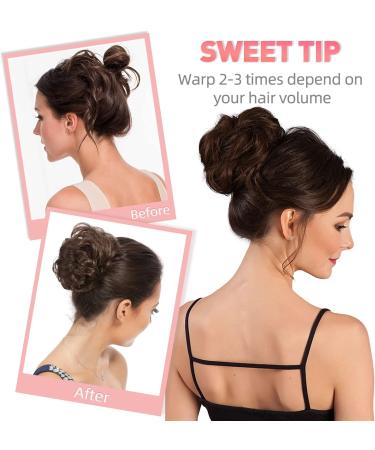 Vlasy Messy Bun Hair Piece 1001# 60g - Curly Wavy Scrunchies Extensions for Women - Synthetic Chignons Updo Accessory for Girls - Buy Online on SooperMarket.com