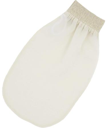 100% Raw Cocoon Silk Exfoliating Glove Mitt - Natural Body Scrub & Fake Tan Remover for Women & Men | Feel Fine Cream & Gold - Buy Online on SooperMarket.com