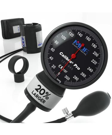 MDF Calibra Aneroid Blood Pressure Monitor for Emergency Services Doctor Practice Manual Black Black Plastic