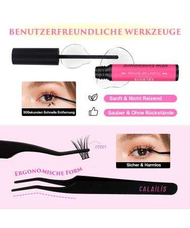 Calailis DIY Eyelash Extensions Set - 144 D Curl Individual Lashes with Adhesives Remover & Applicator | CDD03 Kit - Buy Online on SooperMarket.com