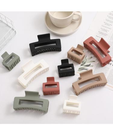 10 Pack Large Square Hair Claw Clips for Thick & Curly Hair Strong Hold Matte Hair Accessories for Women & Girls - Buy Online on SooperMarket.com