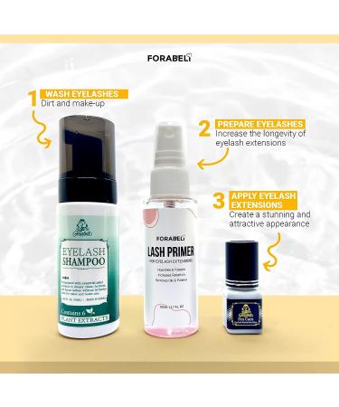 Lash Primer Rose 50ml Forabeli | Boost Adhesive Bonding Power | Protein Oil Remover | Pre Treatment for Eyelash Extensions - Buy Online on SooperMarket.com