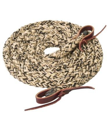 Weaver Leather Silvertip Hollow Braid Trail Rein 5/8-Inch x 10-Feet Tan/Black/Brown