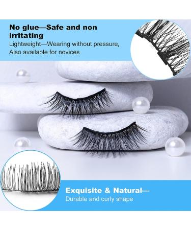 Besnel Magnetic Eyelashes and Eyeliner Kit - 12 Pairs Premium 3D/5D Magnetic Eyelashes with Tweezers and 2 Tubes of Magnetic Eyeliner - Reusable, Easy to Apply, No Glue Needed - Natural Look for Women and Girls - Buy Online on SooperMarket.com