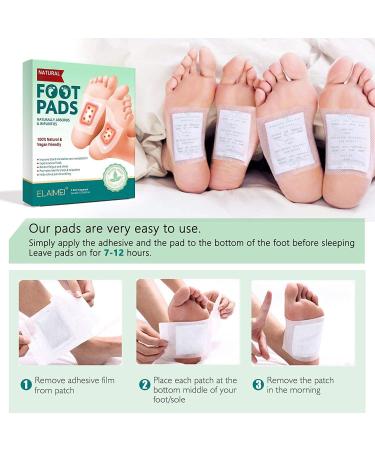 20pcs Natural Organic Foot Patches Relieve Stress, Improve Sleep Quality, Enhance Circulation, Remove Toxins - Buy Online on SooperMarket.com