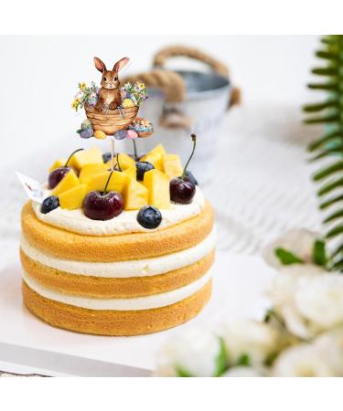 awakentti 8PCS Peter Rabbit Cupcake Decoration Room Ornaments Cake Picks with Clear Printing Easter Cupcake Toppers for Photo Wall Photo Booth Background Candy Box - Buy Online on SooperMarket.com