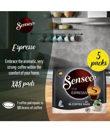 Buy Senseo Espresso Pods - RA Certified Biodegradable Coffee Pods | 5 Packs x 16 | 111g - International Shipping Available - Buy Online on SooperMarket.com